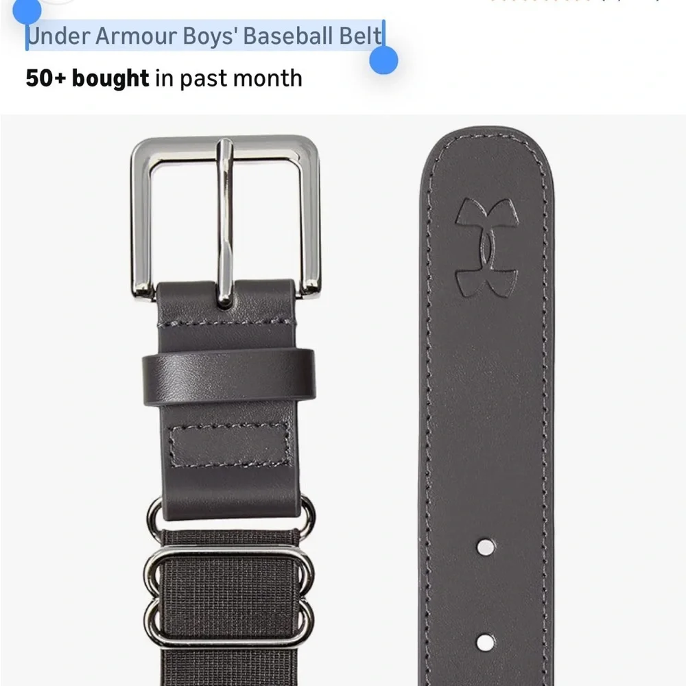 Under Armour Boys' Baseball Grey Belt Youth